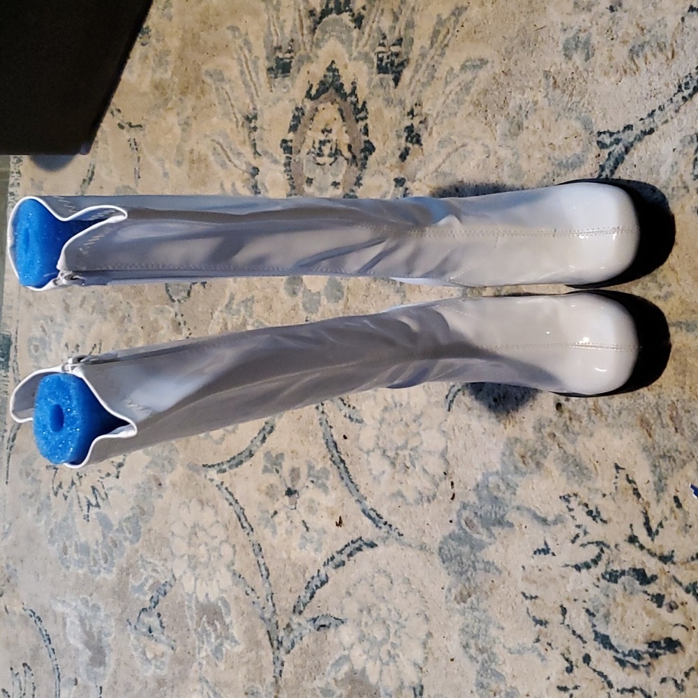 White Patent Leather GoGo Boots